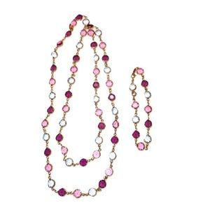 Swarovski Crystal Bezel Necklace and Bracelet Set
